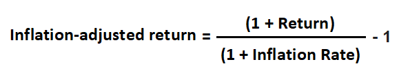 Inflation adjusted return formula