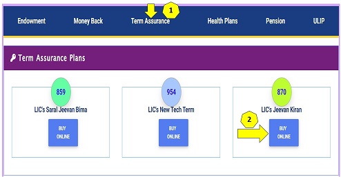 LIC Jeevan Kiran buy online